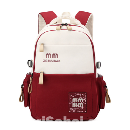 Simple Casual Backpack (Red) – স্টাইলিশ, হালকা ও টেকসই